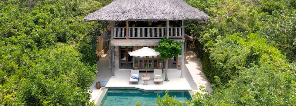 Beachfront Villa room 14 at the Six Senses Resort, Ninh Van Bay, Vietnam