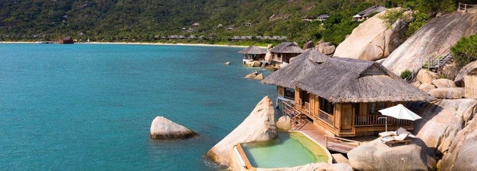 Water Villa room 03 at the Six Senses Resort, Ninh Van Bay, Vietnam
